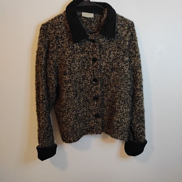 Weave of the Irish vintage retro 90% wool knit sweater jacket made in Ireland Sm - Picture 1 of 9